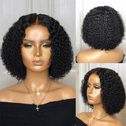 Kinky 4X4 Lace Closure Bob Wigs natural color