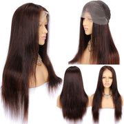 Brown # 4 Straight Hair and Body Wave Front Lace Wigs 13X6