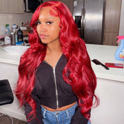 Red Straight and Body Wave 13X6 Lace Front Wigs