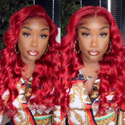 Red Straight and Body Wave 13X6 Lace Front Wigs