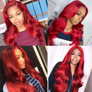 Red Straight and Body Wave 13X6 Lace Front Wigs