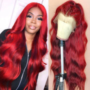 Red Straight and Body Wave 13X6 Lace Front Wigs