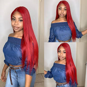 Red Straight and Body Wave 13X6 Lace Front Wigs