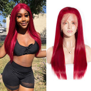 Red Straight and Body Wave 13X6 Lace Front Wigs