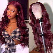 Burgundy 99J Straight and Body Wave 13X6 Lace Front Wigs