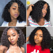 Short Wavy 5X5 Lace Closure Bob Wigs natural color