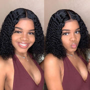 Short Wavy 5X5 Lace Closure Bob Wigs natural color