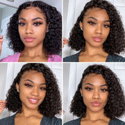 Short Wavy 5X5 Lace Closure Bob Wigs natural color