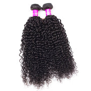 Curly Wave 100% Unprocessed Virgin Hair Extensions Natural Color with 4X4 Lace Closure