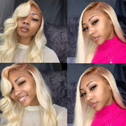 Blonde T4/613Straight Hair and Body Wave 13X6 Front Lace Wigs