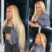 Blonde T4/613Straight Hair and Body Wave 13X6 Front Lace Wigs