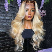 Blonde T4/613Straight Hair and Body Wave 13X6 Front Lace Wigs