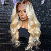 Blonde T4/613Straight Hair and Body Wave 13X6 Front Lace Wigs