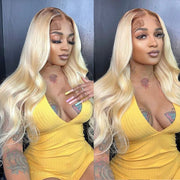 Blonde T4/613Straight Hair and Body Wave 13X6 Front Lace Wigs