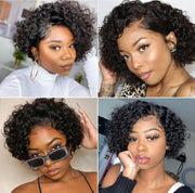 Short Wavy 13X4 Front Lace Bob Wigs natural color