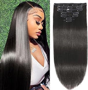 Clip-in straight and body wave 100% Virgin Hair Extensions Natural Color