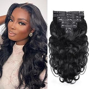 Clip-in straight and body wave 100% Virgin Hair Extensions Natural Color