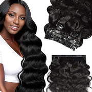 Clip-in straight and body wave 100% Virgin Hair Extensions Natural Color