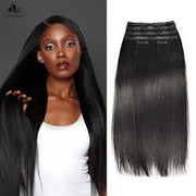 Clip-in straight and body wave 100% Virgin Hair Extensions Natural Color