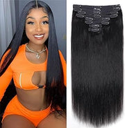 Clip-in straight and body wave 100% Virgin Hair Extensions Natural Color