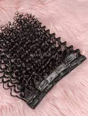 Clip-ins Curly 100% Virgin Hair Extensions Natural Color