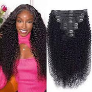 Clip-ins Curly 100% Virgin Hair Extensions Natural Color