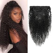 Clip-ins Curly 100% Virgin Hair Extensions Natural Color