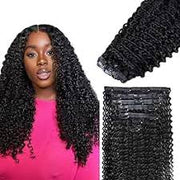 Clip-ins Curly 100% Virgin Hair Extensions Natural Color