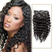 Clip-ins Curly 100% Virgin Hair Extensions Natural Color