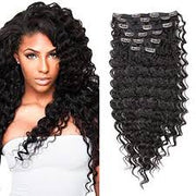 Clip-ins Curly 100% Virgin Hair Extensions Natural Color