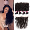 Deep Curly Virgin Hair Extensions Natural Color with 13X4 Frontal