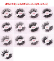 5D 100% mink eyelashes LD series (Length: 2.5 cm)