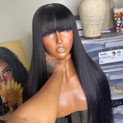 Glueless Straight and Body Wave Front Lace Wigs 13X4 With Bangs