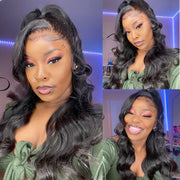 Body Wave and Straight Hair 13X4 Front Lace Wigs Natural Color