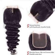 Closure curly Swiss Lace 4x4 Closure  Natural Color